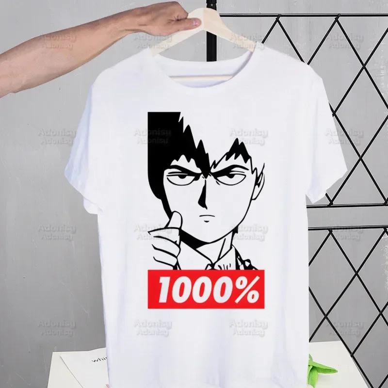 Mob Psycho 100 Shigeo Kageyama T Shirt Men Retro Washed Tops Tees Harajuku One Anime Manga Tshirt Streetwear Hip Hop T-shirts