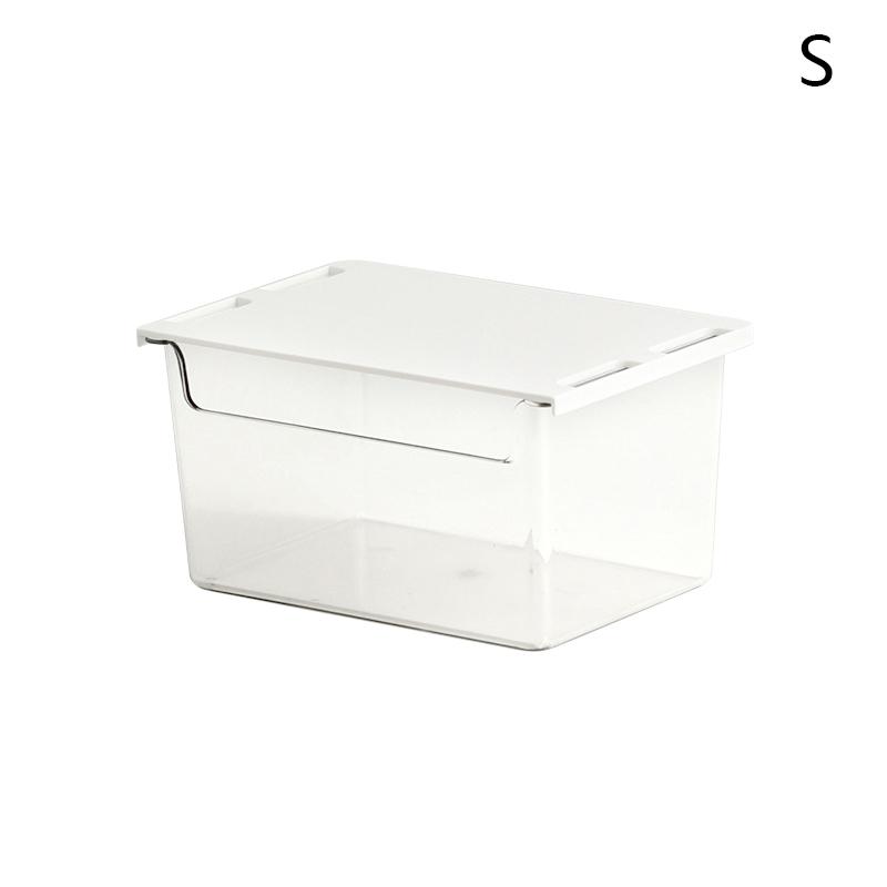 

Self-Adhesive Storage Box Plastic Clear Table Storage Holder Hanging Desk Storage Drawer S