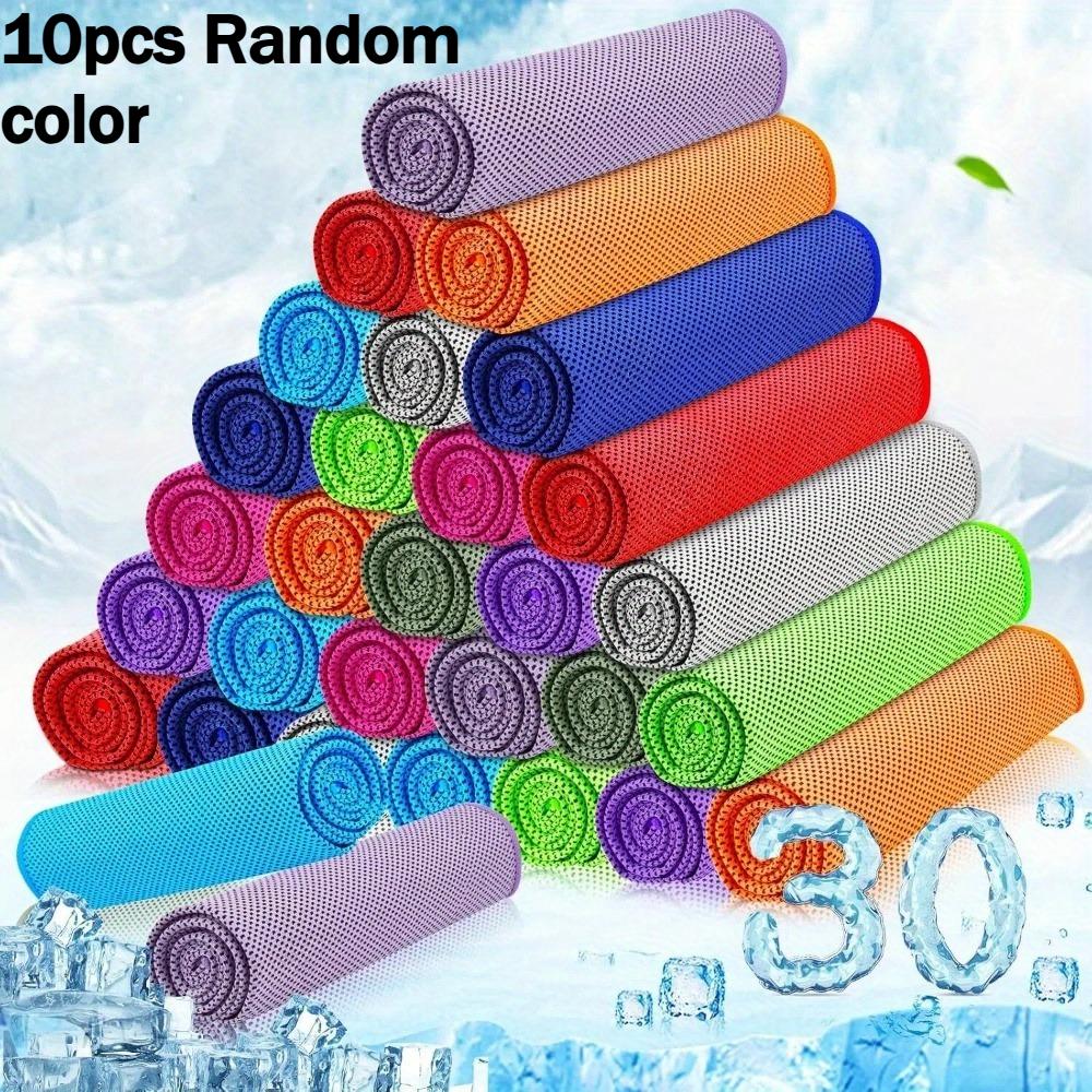 

10pcs Cooling Quick-Dry Towels for The Neck And Face Portable Soft Breathable Fitness Towels, For Running, Fishing, Yoga, Travel