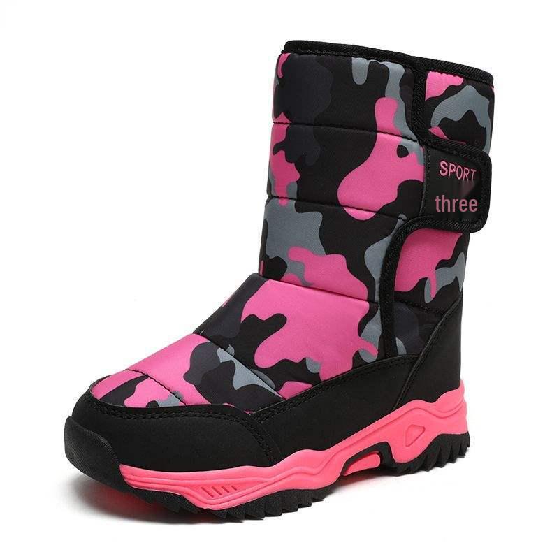 Kids' Waterproof Non-slip Winter Snow Boots with Warm Velvet Lining