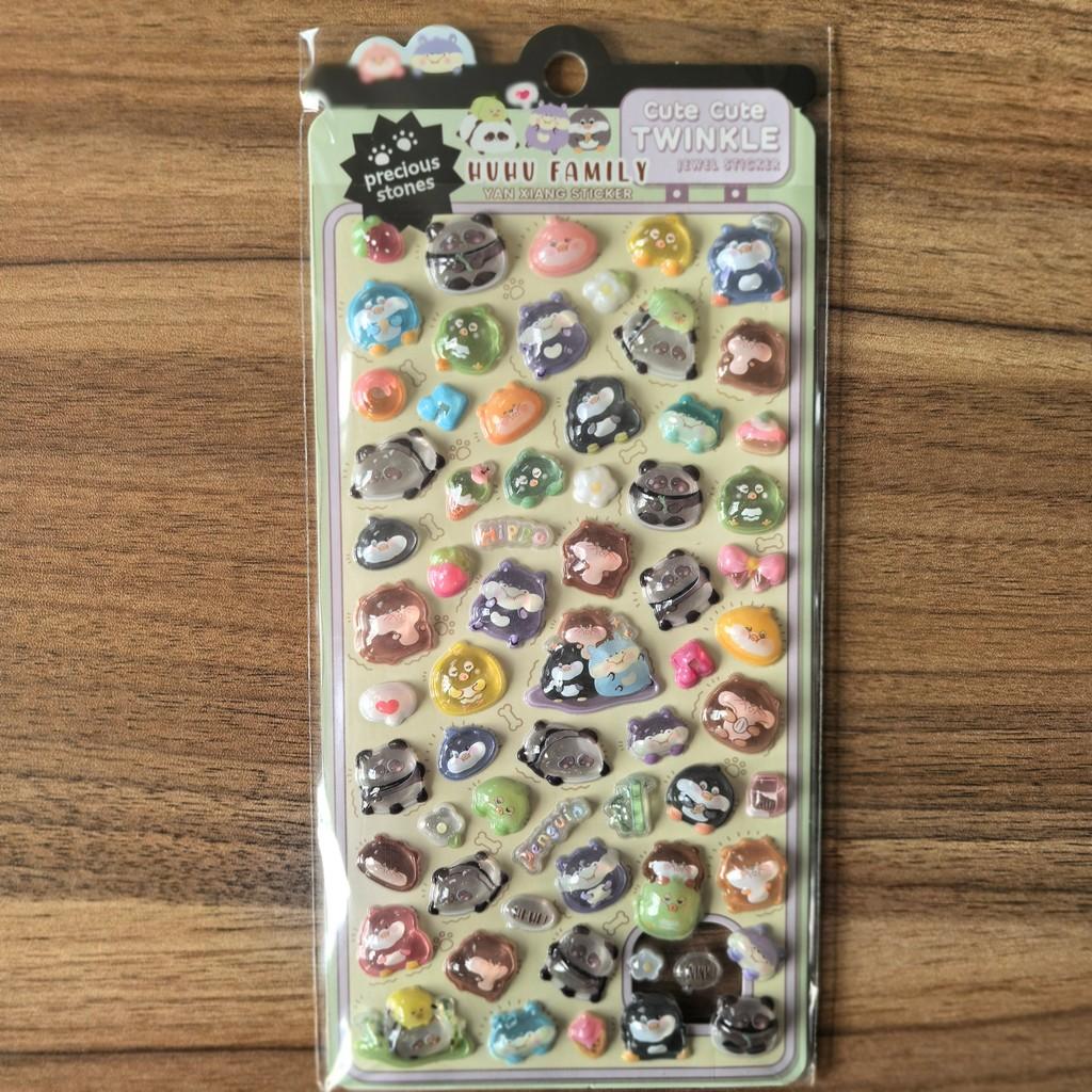 4 Pcs Kawaii 3D Embossed Cartoon Animal Stickers Kids’ DIY Decor for Phones Tablets Pencil Cases BulingBulingStickers Store