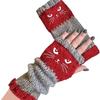 Thermal Winter Gloves Warm Cute Cat Fingerless Gloves Unisex Anti-Cold Thickened Touchscreen Mittens