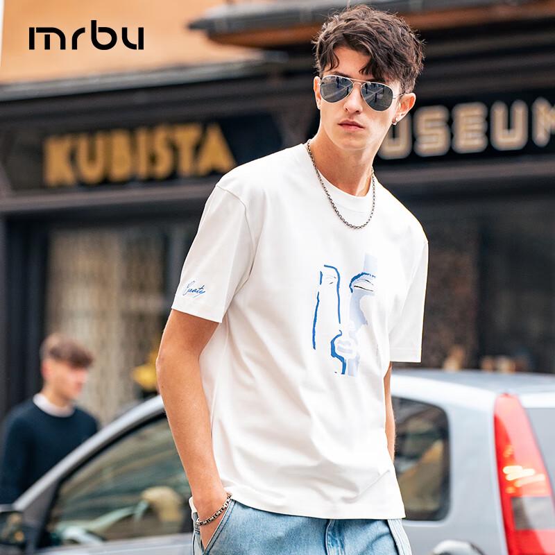 Mr. Bu Men s Abstract Figure Print Cotton T-Shirt XL
