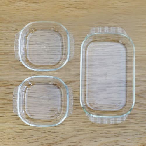 HARIO Heat-Resistant Glass Toaster Pans, Set of 3, Made In Japan, HTZ-2808