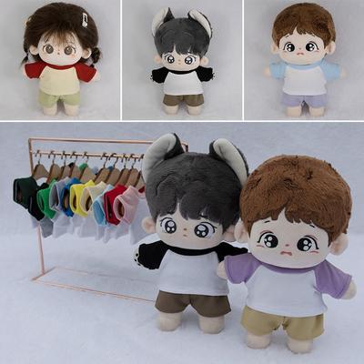 Idol Doll Outfit Cotton Stuffed Dolls Doll Catoon Tops Mini Clothes Doll T-shirt 20cm Doll Clothes