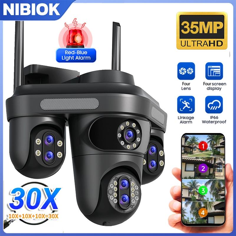 

NIBIOK 30X Камера з зумом Зовнішня Водонепроникна WiFi Камера HD 35МП 7 Об єктивів IP CCTV Нічне Бачення Відстеження Руху Двосторонній Інтерком IP Камера camera
