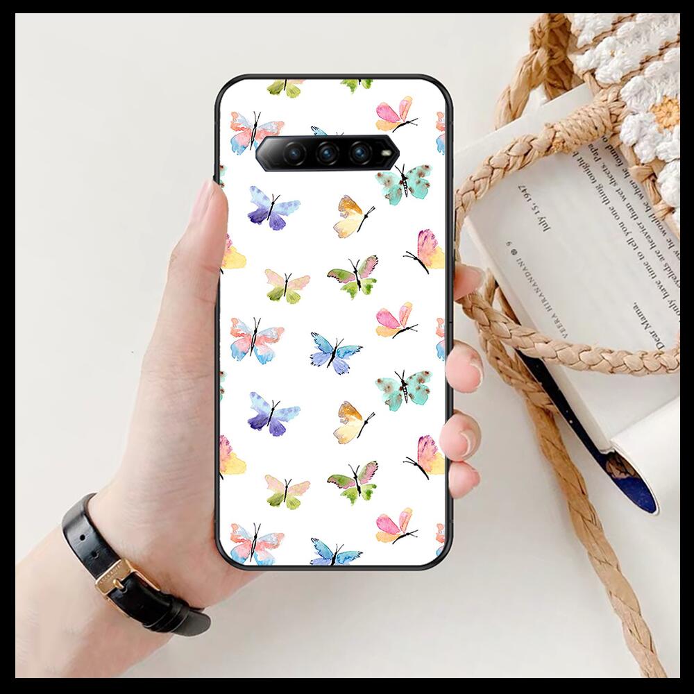 Beautiful Butterfly Pattern Phone Case For Xiaomi Redmi Black Shark 4 Pro 2 3 3s Cases Helo Black Cover Silicone Back Prett Mini