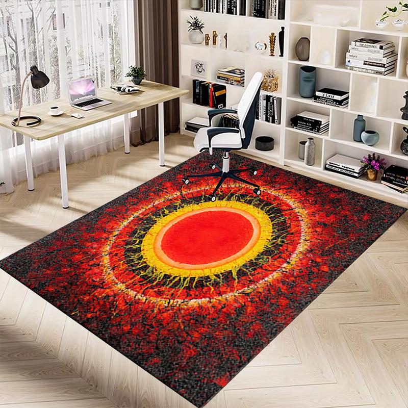 1PC Eclipse Sun Non-Slip Floor Carpet Compatible for Office&Living Room&Bedroom&Dining room - Flat- Soft & Pattern, Vibrant Colors-W260