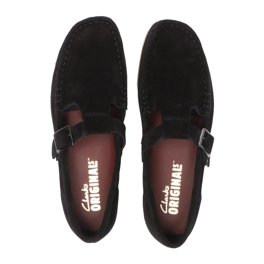 ClarkS W S Wallabee T Bar. 26175666 Black Sde