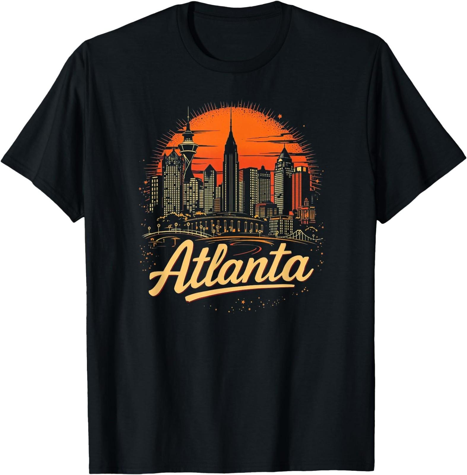 Atlanta Skyline Georgia Vintage City Souvenir Retro ATL T-Shirt S