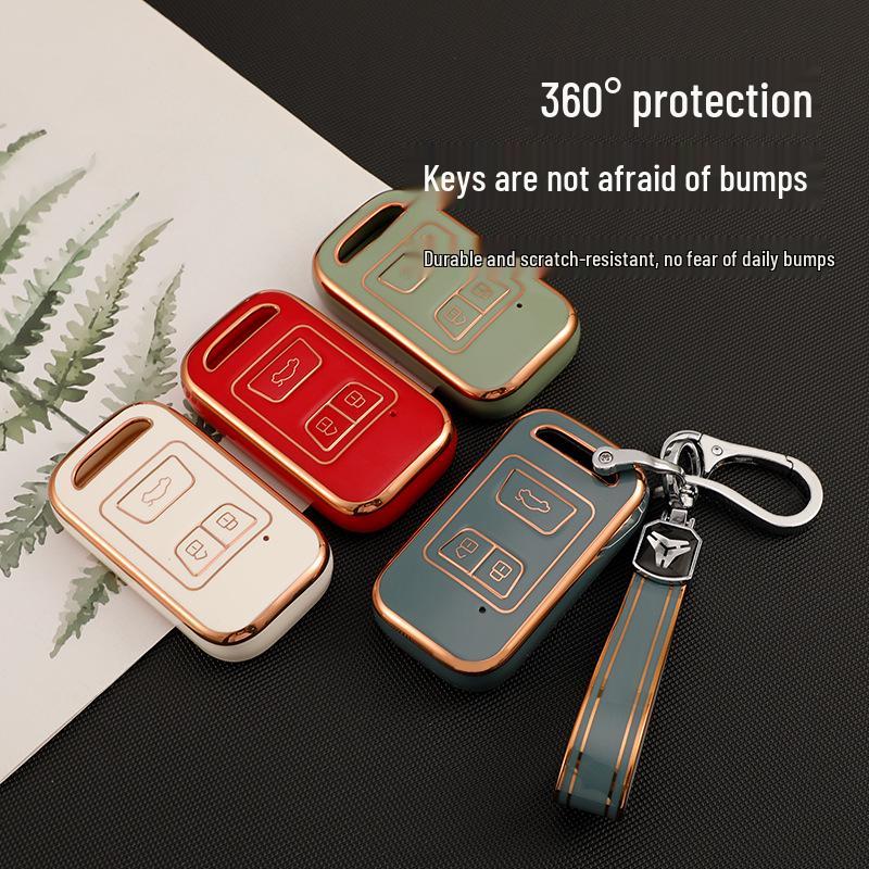 Chery Tiggo 5x/7/8 Key Case - High-End Gold Edge Shell for Men & Women