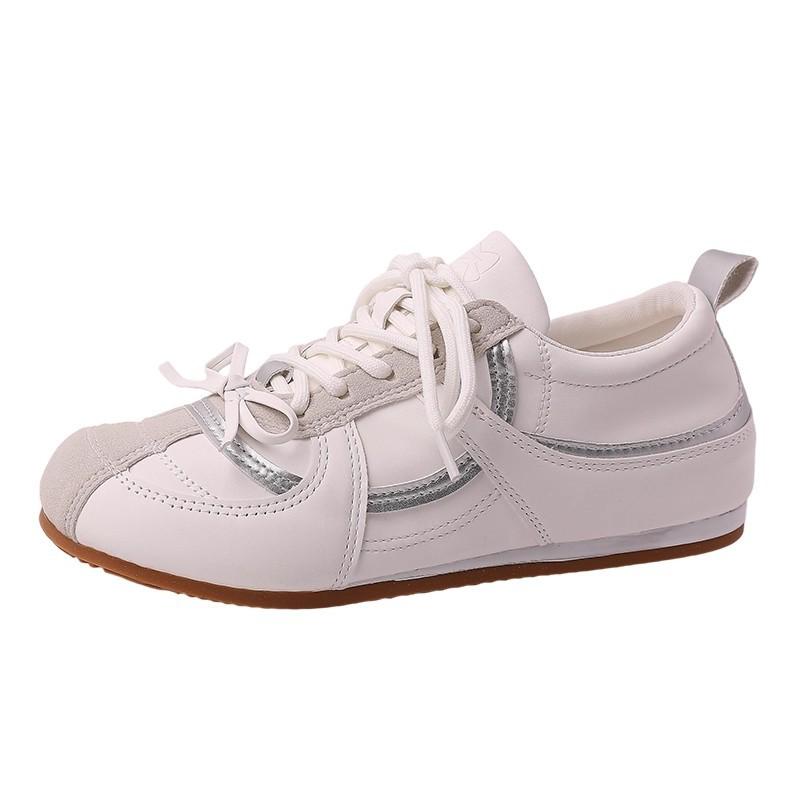 Bow retro sports moral training shoes women's autumn and winter versatile inner height increase sports board shoes ballet style casual trend