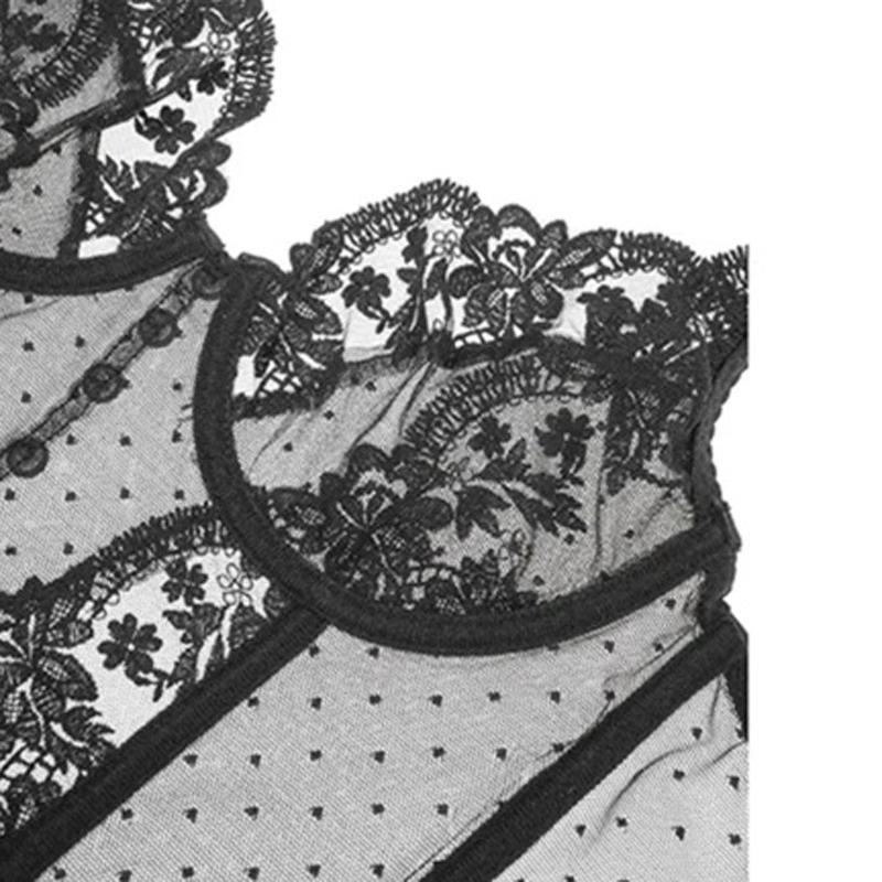 French Embroidery Lace Women's Bra Top Sweet Female Wedding White Bralette Vest Sexy Corset Bras Comfortable Intimates