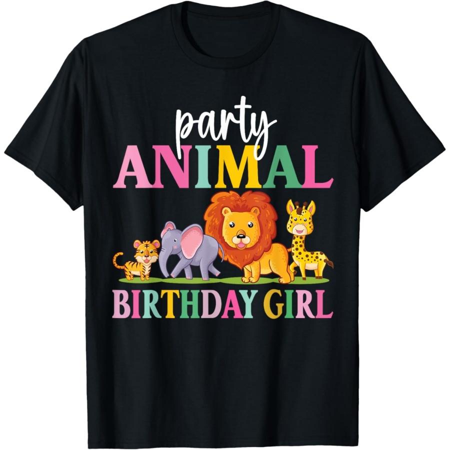 Wild Birthday Girl Zoo Party Funny Safari Birthday Party T-Shirt XXXXXL чёрный