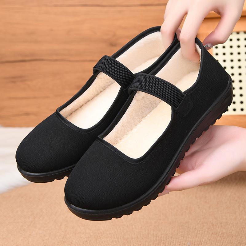 Winter velvet shoes flat bottom non-slip thickened warm towel