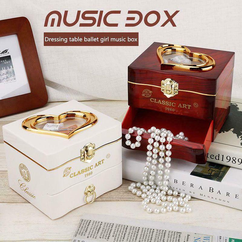 Enchanting Retro Music Box With Rotating Ballerina And Elegant Jewelry Storage