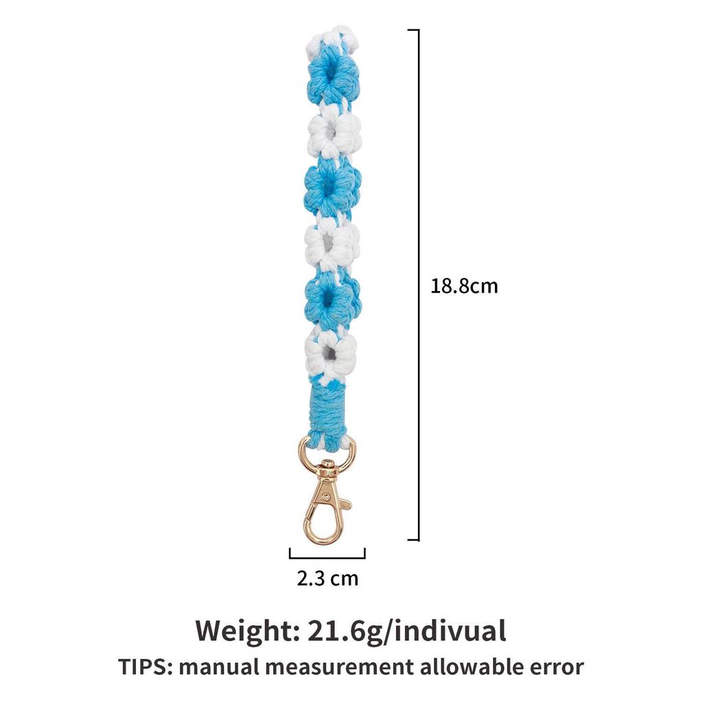 Boho Daisy Chrysanthemum gewebtes Armband Schlüsselanhänger