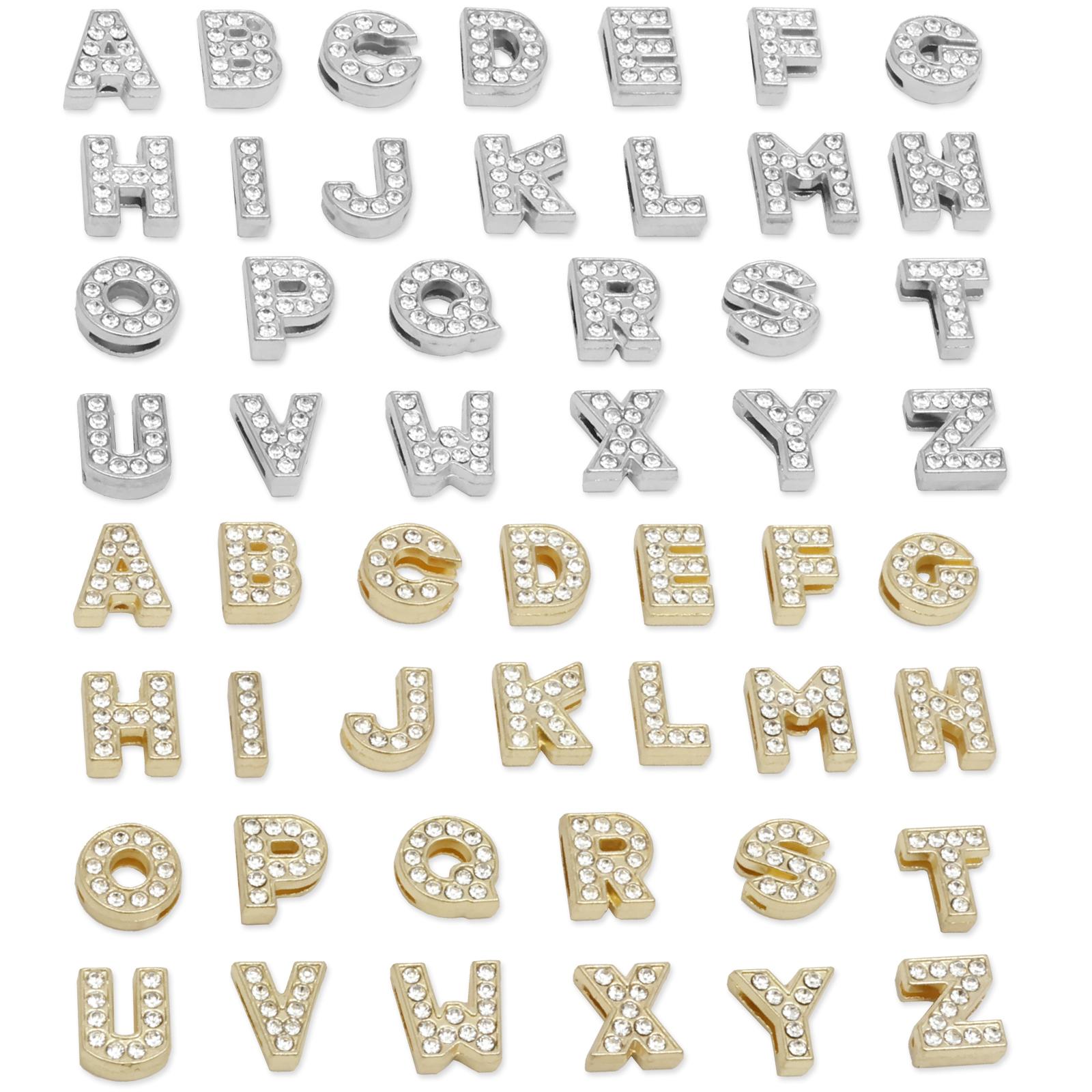 

104 шт. Мини-подвески-шармы с алфавитом из цинкового сплава, 26 букв, для изготовления украшений своими руками, для женщин, аксессуары для ожерелий и серег, со стразами