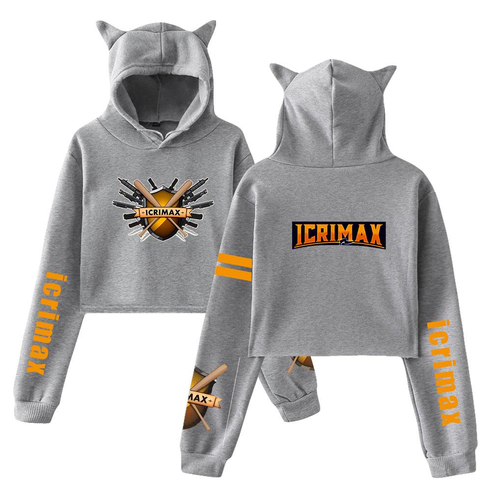 Streetwear Women Sexy Icrimax Letter Print Cropped Sweatshirts Oversize Loose Harajuku Pullovers Spring Korean Casual Tops