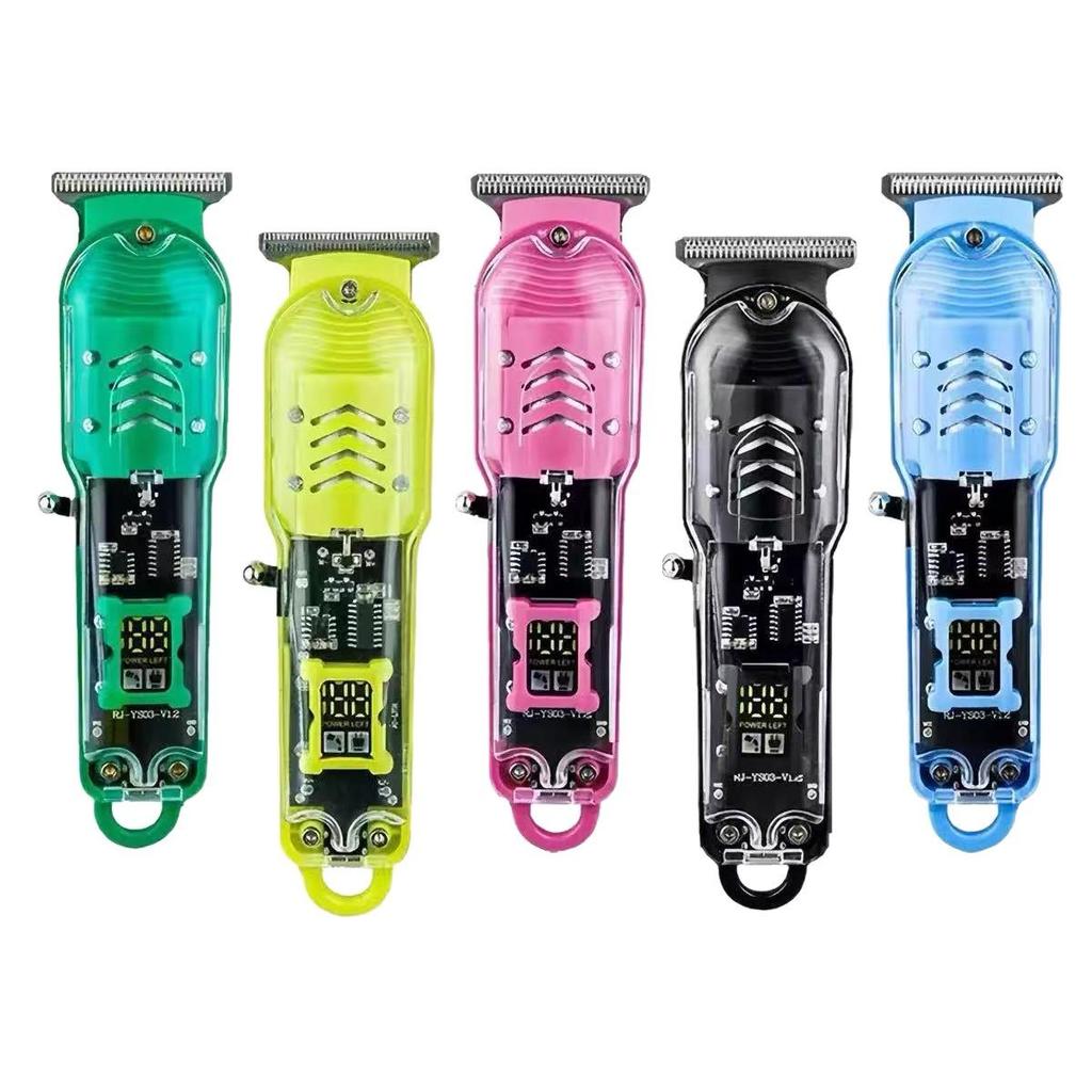 High-Power Transparent Hair Clipper Electric Trimmer for Professional Salon Use