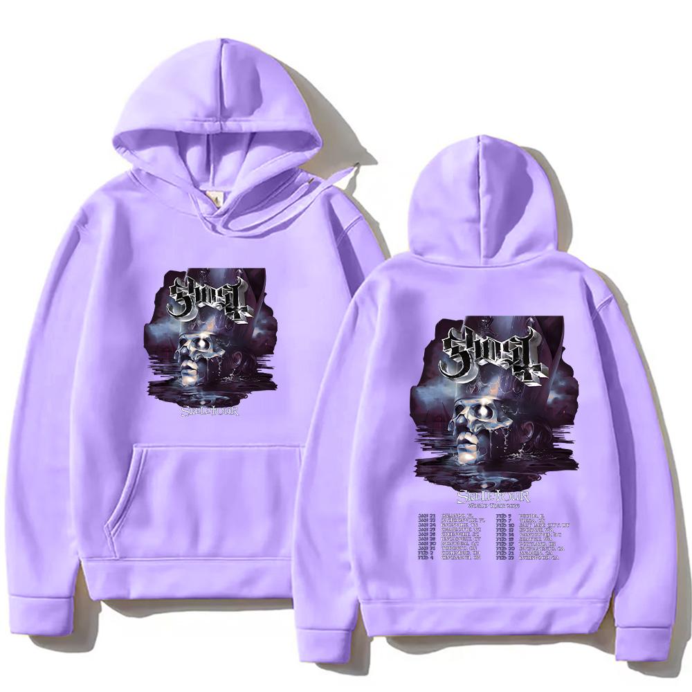 Pull à capuche du groupe Ghost Skeletour World Tour 2026 Vêtements pour hommes Harajuku Gothique Rétro Sweatshirt Décontracté Pulls Unisexes