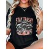 Oversized T Shirt Black Stay Trashy Raccoons With Sunglasses Print Casual Wear For Women Summer Outfit Streetwear Fashion Top
