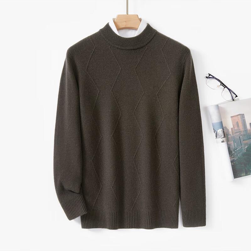 

Men s Jin Ju 100% Merino Wool Argyle Round Neck Sweater 2XL