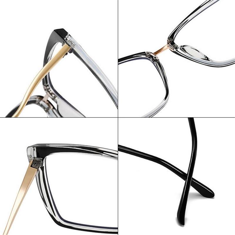 Women Men Anti-Blue Light Cat Eye Myopic Glasses +Metal Myopia Photochromic Prescription Eyeglasses 0 -0.5 -0.75 To -6.0