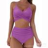 High Waist Leopard Cross Design Sexy Two Piece Bikini Swimsuit Trendy For Beach Holiday