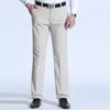 Spring and Summer New Half Polyester Half Cotton Middle-aged Men's Casual Trousers Loose Straight Business Men's Trousers