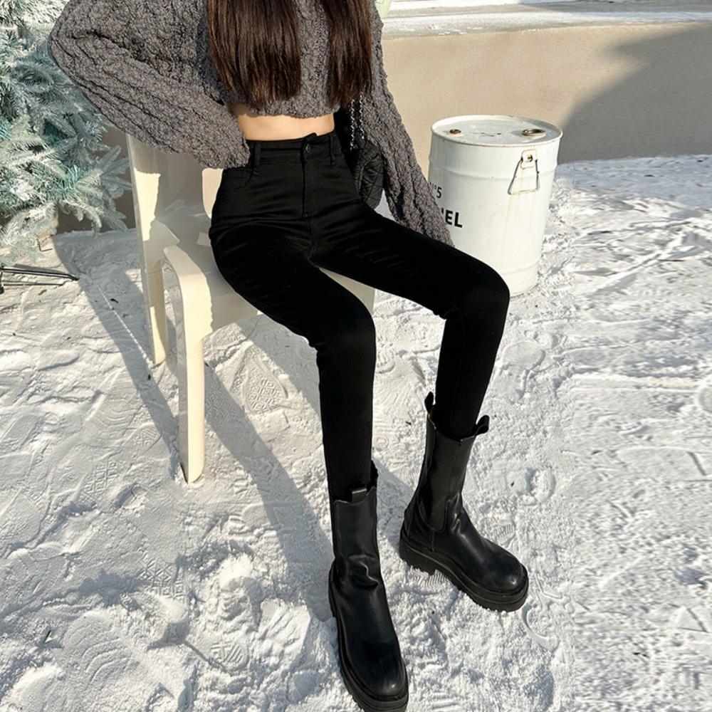 Simple Jeans Women's Autumn and Winter 2025 New High Waist Slim Skinny Elastic Versatile Small Foot Jeans Tide