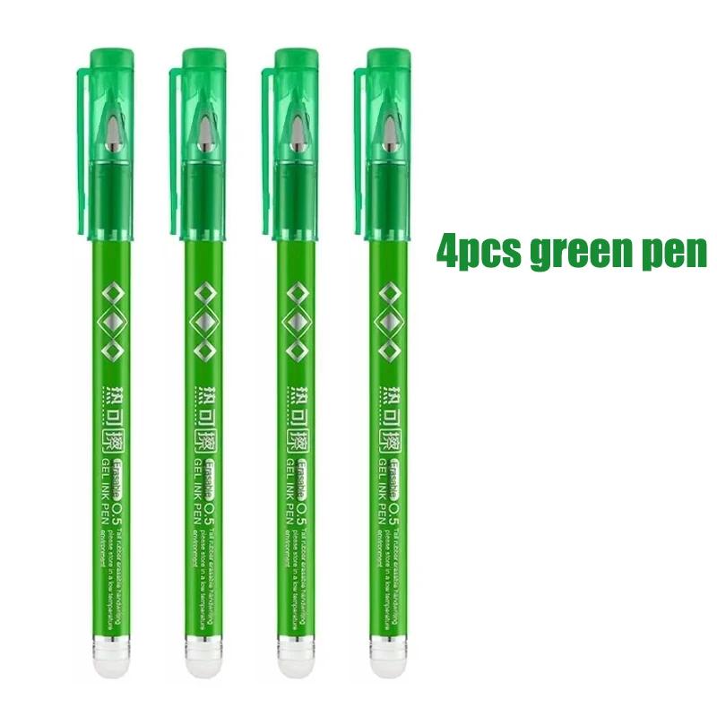 0.5mm Blue Black Red Green Erasable Gel Pen Set with Eraser Magic Ink Washable School Office Writing Painting Stationery