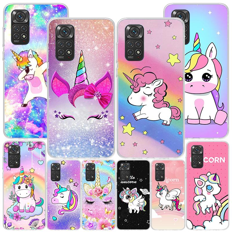Pink Unicorn Rainbow Phone Case For Xiaomi Redmi Note 15 14 13 12S 12 11 Pro Plus 14S 11S 11E 10 10S 11T 5G Personalized Cover R