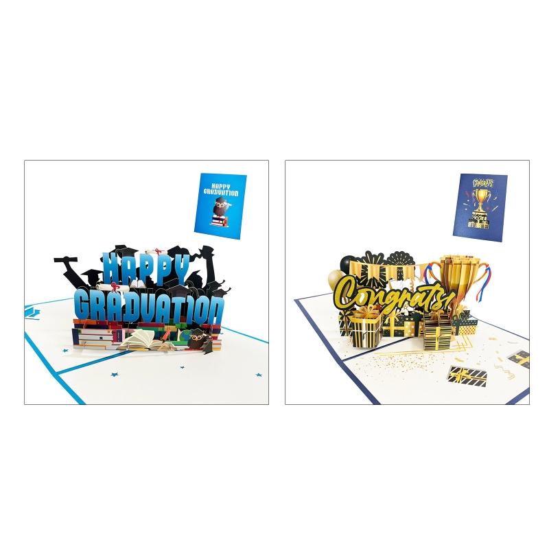 

3D Happy Graduation для всплывающей открытки с благословением, поздравительные открытки, подарок для студентов старших классов, выпускников колледжей, открытка X3UC
