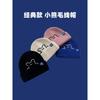 Cute Bear Embroidered Wool Hat Female Autumn and Winter College Style Couple Versatile Ear Protector Knitted Hat Male Trend