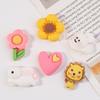 DIY Resin Cartoon Bunny & Flower Heart 3D Stickers for Phone Cases & Cups