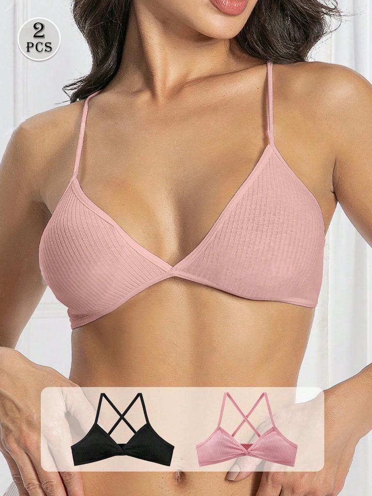 Sexy thread tube top new French bra sports suspender bra no chest pad cross underwear women