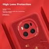 Phone Case for Honor Magic6, Magic6 Protective Cover, Full Coverage Ultra-Thin Leather Texture Shockproof Soft Case, Creative Chinese Style, China Red