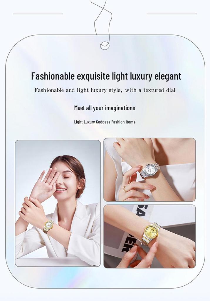 Sanda Luxury Women's Quartz Wristwatch - Lightweight, Trendy, Diamond Inlaid, Casual, Waterproof.