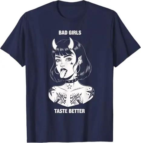

2025 new model Bad Taste Better Tattoo Devil Halloween Unisex Women T-Shirt Best Gift for BadLovers Awesome Saying Tee Graphic Outf 4XL