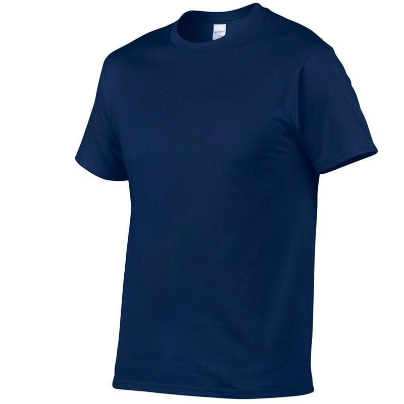 Herr T-shirt med rund hals, enfärgad