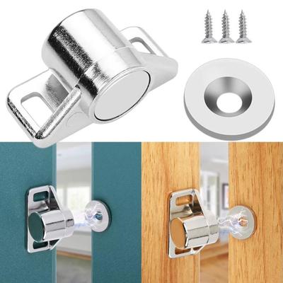 Strong Magnetic Magnetic Catches Zinc Alloy Suction Handle Drill-free Buckle Hardware Cassette Magnetic Cabinet Door Catch