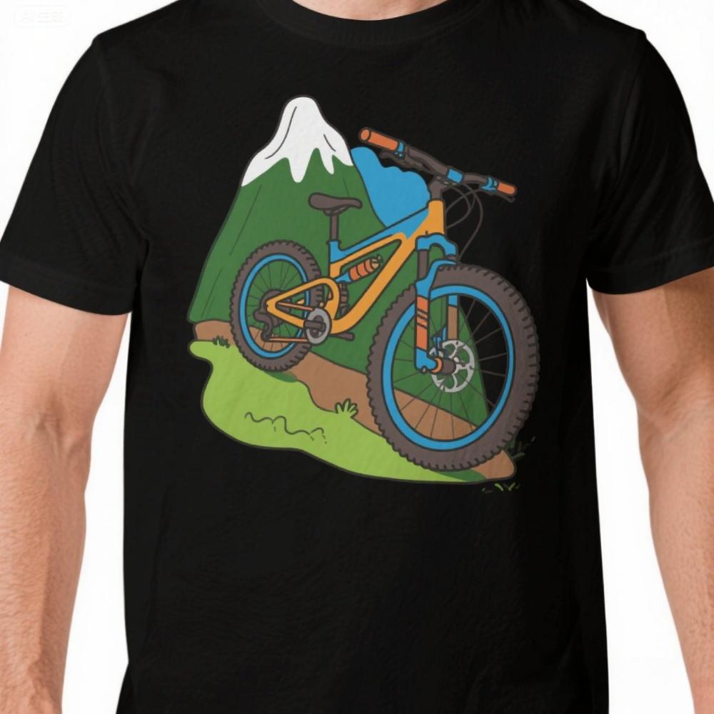 

Funny Mountain Bike Painted Graphic TShirt Summer Cotton ONeck Short Sleeve Mens T Shirt New S3XL S