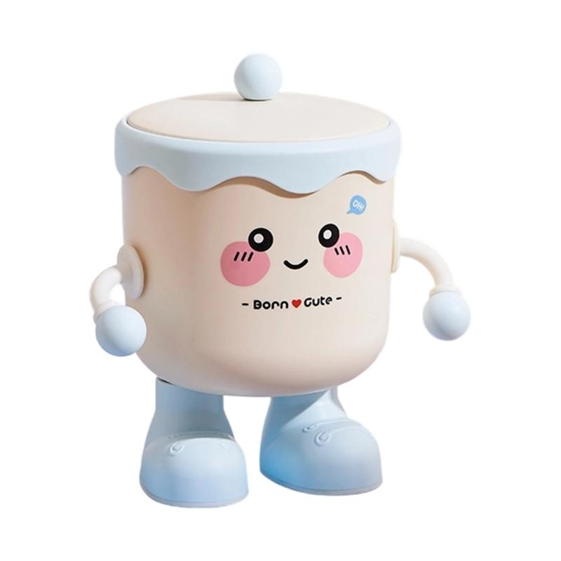 

Miniature Desktop Storage Bucket With LidOrganizer For Office Home Accessories Dustproof Design Plastic Container синий