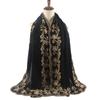 Black Embroidered Headscarf Wrap Shawl Women Indonesian Malay Style Modest Fashion Accessory