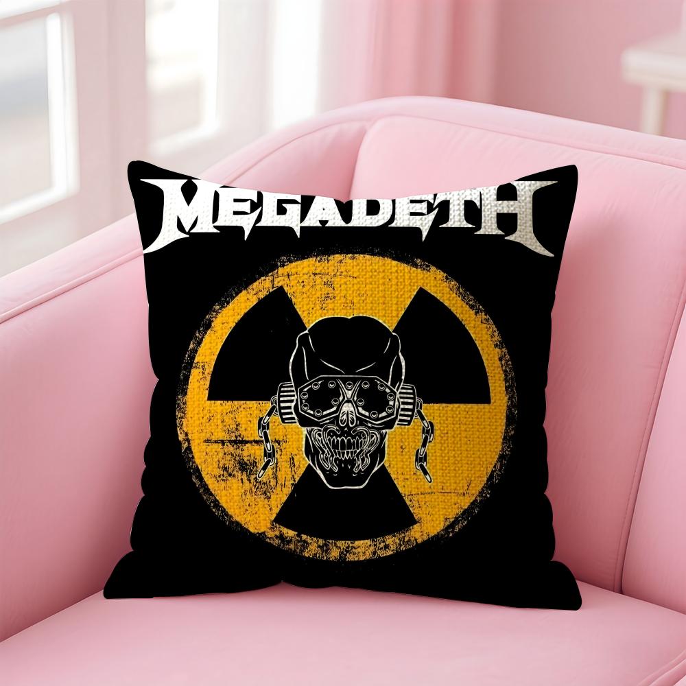 Band MMegadeths Cushion Cover Natural Linen Pillow Case DoubleSided Print Decorative Sofa Pillowcase Home Decor Gift