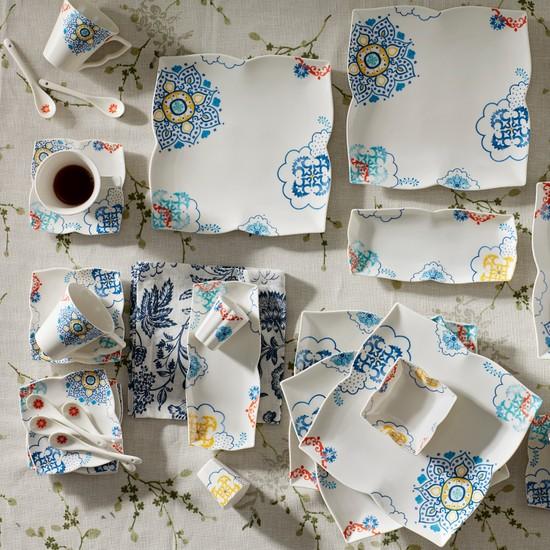 

Karaca Monty 32 шт. Набор для завтрака на 6 персон, квадратный