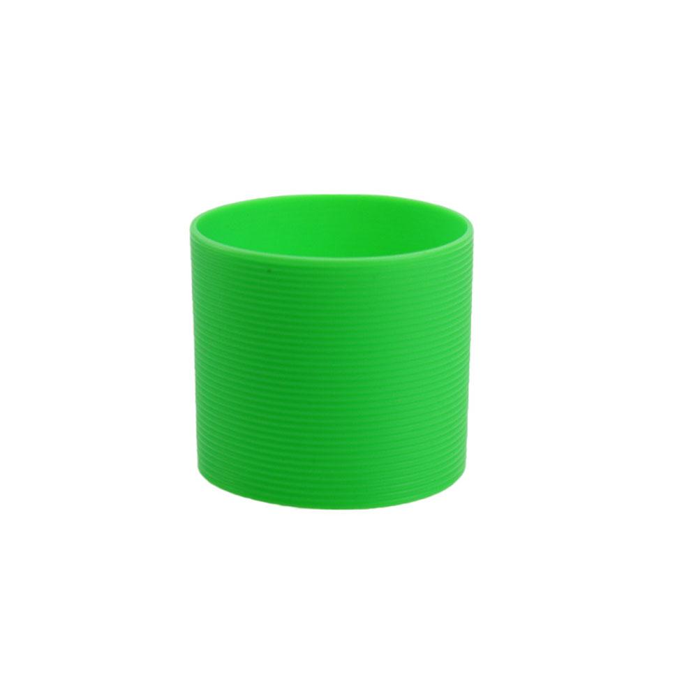 Silicone World 6CM Silicone Heat Insulated Cup Sleeve Stripes Non-slip Wraps For Glass Cup Sleeve Water Bottle Kettle Cover