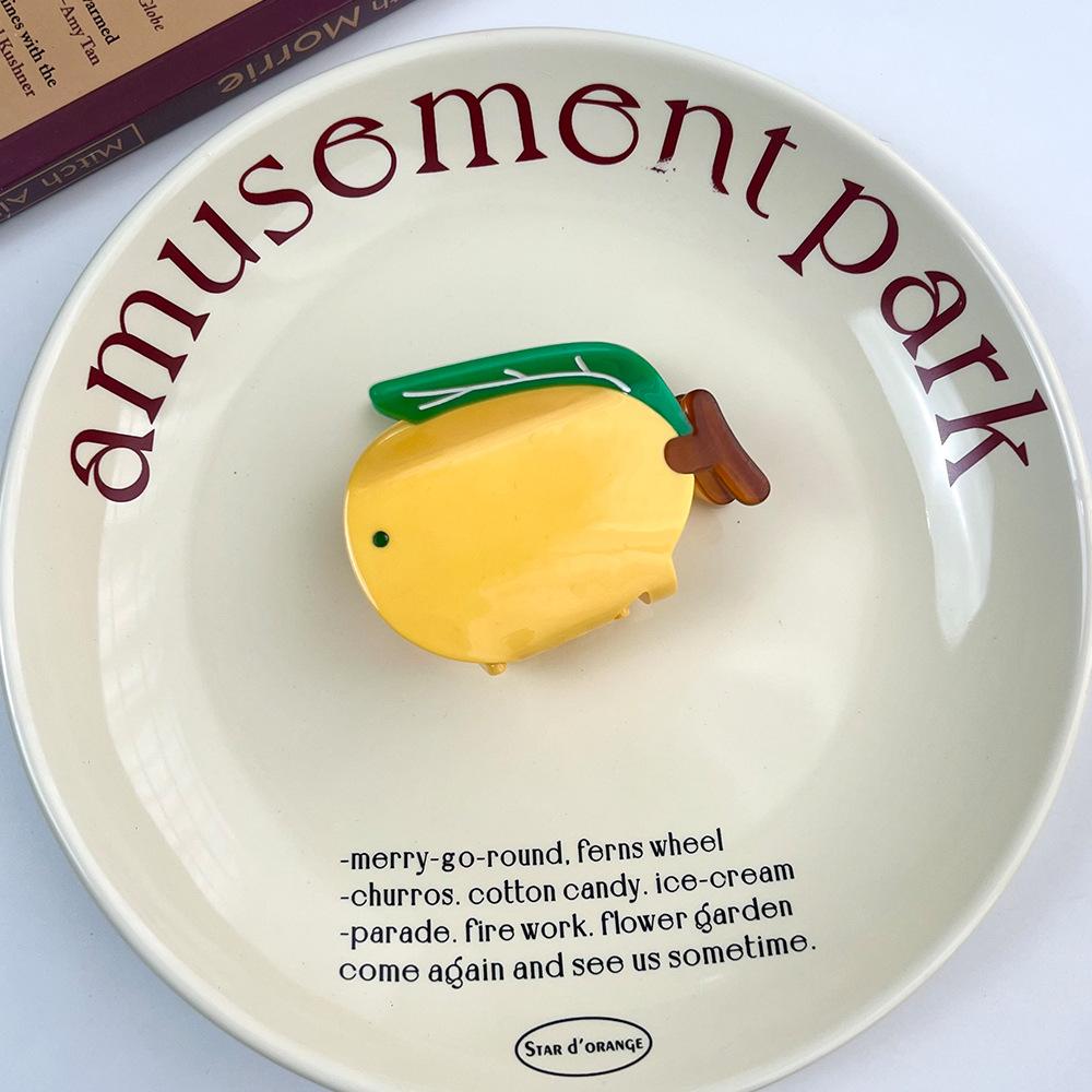 

1 шт. милая заколка для волос с фруктами, контрастная оранжевая груша яблоко зажим-краб, зажим-акула, простая заколка для волос, зажим для хвостика с высоким темпераментом