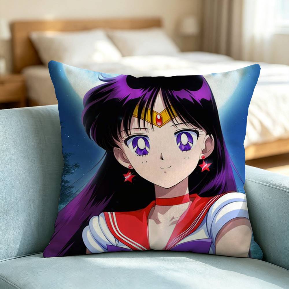 Sailor Moon Hino Rei-I Pillow Case Square Double-Sided Sofa Cushion Cover Bedroom Bedside Pillow Gift